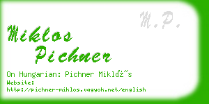 miklos pichner business card